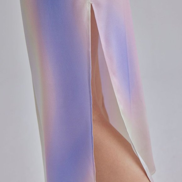 Blue Aura Midi Silk Slip Dress - Purple Wave - Picture 5 of 5